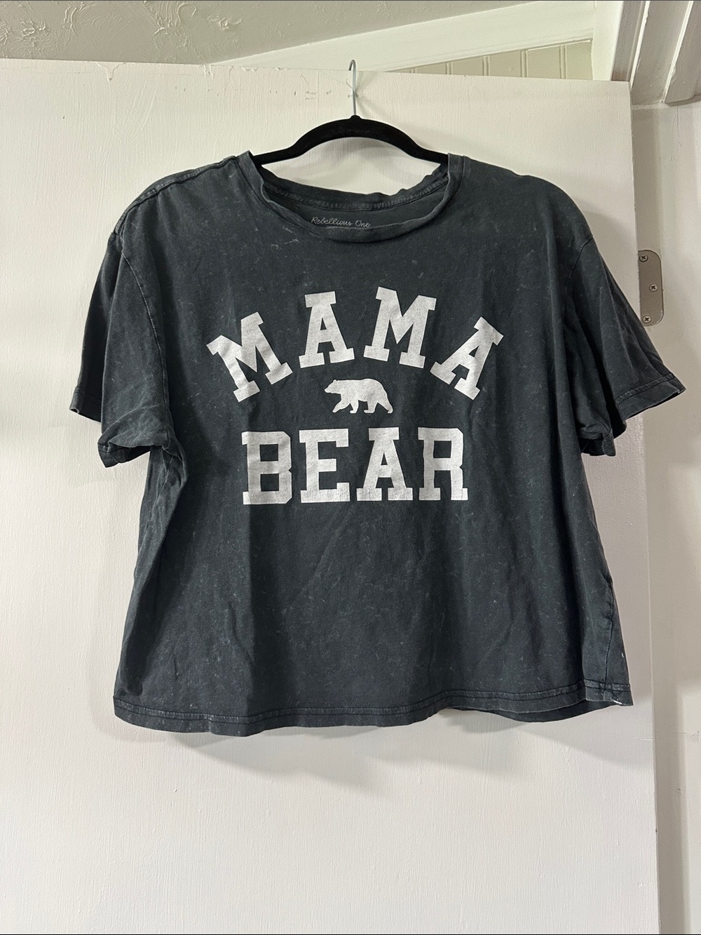Rebellious One Black Short Sleeve "MAMA BEAR" Graphic Tee 020